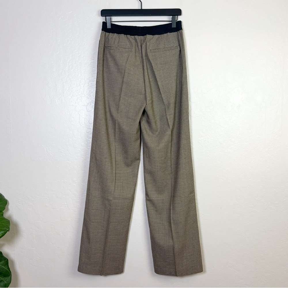 THAKOON Women’s Size 4 Brown Houndstooth Print Smocked Waist Wide Leg Trouser - Picture 3 of 12